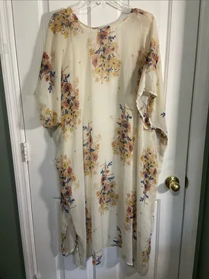 Band of Gypsies Cream Floral Open Front Kimono thumbnail 3