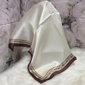 Elegant Cream and Brown Scarf thumbnail 1
