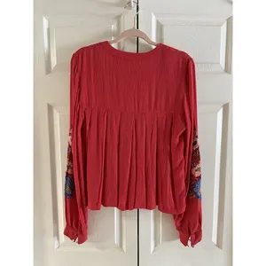 Free People Floral Embroidered Tunic‎ Top Size Small (flaw) thumbnail 4