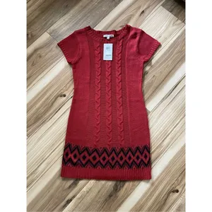 NWT Knitted mini dress L Red Size L thumbnail 2