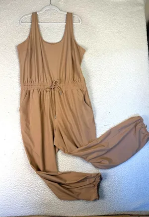 Abercrombie & Fitch Travel Jumpsuit Womens XLT Beige Utility Gorpcore Casual thumbnail 1