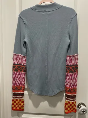 Free People Gorgeous Cuff Thermal Top Large thumbnail 6