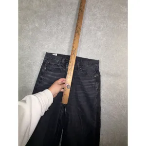 American Eagle Super High Rise Baggy Straight Jeans Womens 2 Long Denim Black thumbnail 9