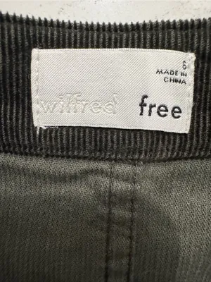 Wilfred Free Aritzia Olive Green Corduroy Mini Skirt Side Zip Size 6 thumbnail 3