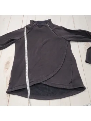 Athleta cozy Karma Asym black pullover thumbnail 3
