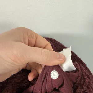 Lululemon Textured Fleece 1/2 Zip Hoodie Pullover Sweater Red Merlot‎ Womens 14 thumbnail 8