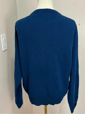 Vintage Danielle Martin 100% Cashmere Mock Neck Blue thumbnail 4