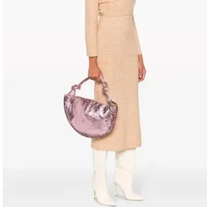 NWOT Cult Gaia Estrella metallic tote bag Cameo Pink thumbnail 6