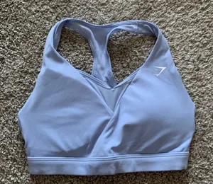 Gymshark Womens Sport Bra Racerback Size XS Ice Blue NEW thumbnail 1