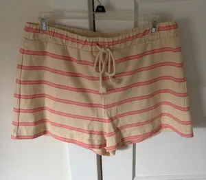 Pink Striped Cotton Shorts Size M thumbnail 1