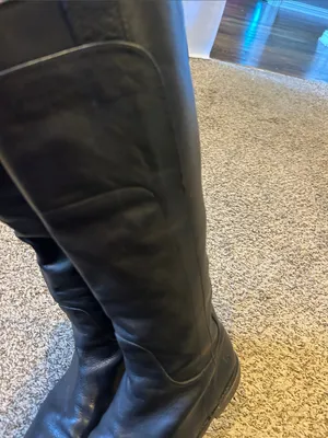 FRYE genuine leather tall black riding boots western ladies size 8.5 B Paige thumbnail 4