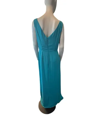 Sleeveless Sheath Maxi Dress w/Chiffon Pull Over Cover Various Sizes Teal NWOT thumbnail 7