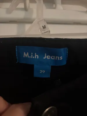 Black Women's Jeans - Classic High-Rise Cropped Frayed Hem Bell thumbnail 2
