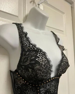 Victoria's Secret Black Rivet Bodysuit thumbnail 8