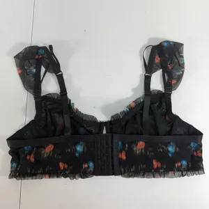 Torrid Plus 1X Bralette Bra Sweet‎ Inkatha Floral Ruffle Mesh Underwire Gorgeous thumbnail 7