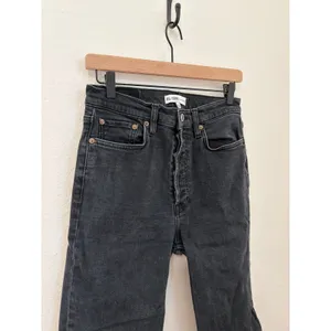 Re/Done Jeans Women's Size 29 Black Denim High Waisted Button Fly Straight Leg thumbnail 5