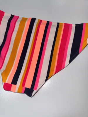 Aerie Pink Multi Striped Bikini Bottoms Low Rise Full Coverage thumbnail 5