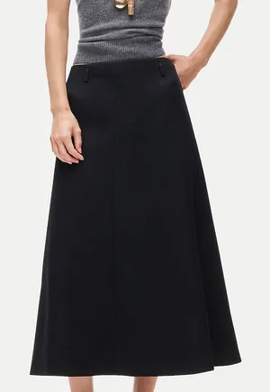 NWT J. Crew A-Line Bouclé Skirt Black Size 6 thumbnail 1