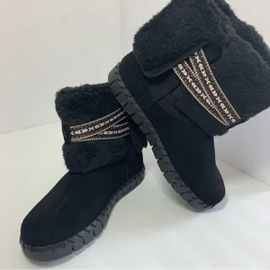 MUK LUKS Women's Black Suede Boots - Size 7‎ thumbnail 4