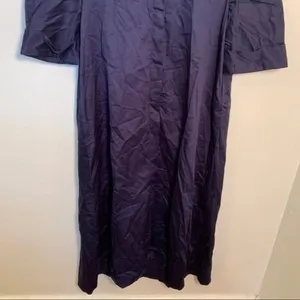 DO + BE Women's Size XS Short Puff Sleeve Shirt Dress Midi Button Down Navy Blue thumbnail 4