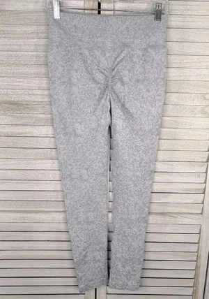 Women's Gray Stretchy Scrunch Butt Leggings-Large thumbnail 3