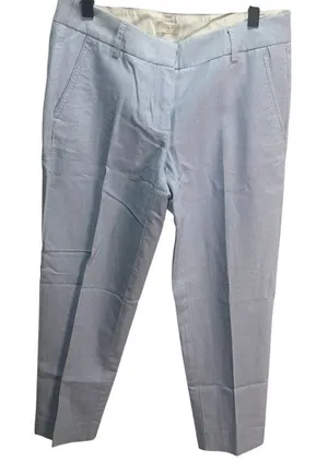 J Crew Womens Light Blue Cotton Cropped‎ Chino Pants 2 Career thumbnail 1