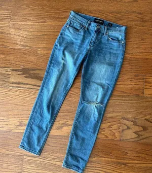 Lucky Brand Brook Crop Ankle Jeans Ripped Knee Size 2 Size 26 Straight Leg thumbnail 6