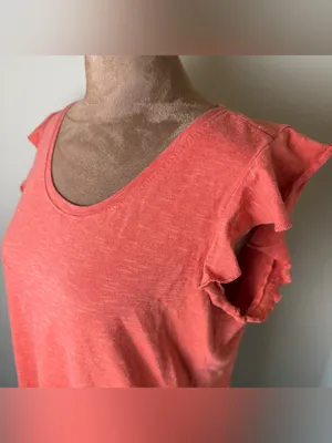 Toad & Co Rufflita II Tee Shirt Top Womens Medium Orange Organic Cotton Gorpcore thumbnail 2