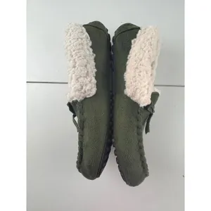 MUK LUKS Jaylah Size 7 Olive Green‎ Faux Suede Sherpa Lined Moccasin Slippers thumbnail 5