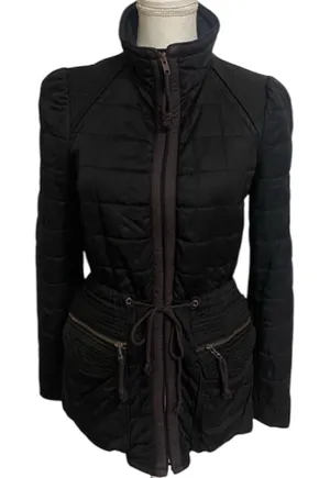 Aritzia Wilfred Marquis Black Quilted Coat Jacket w/ Adjustable Cinched Waist thumbnail 1