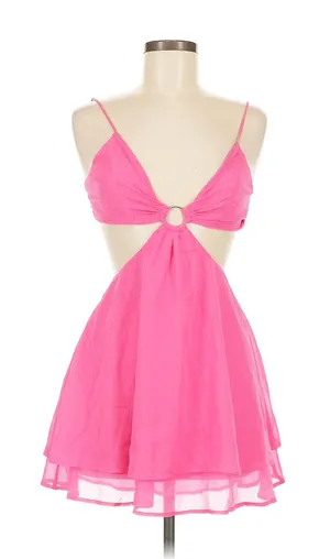 Lucy in the Sky Hot Pink Party Dress Sz M thumbnail 1
