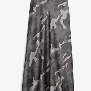 Express- Black & Grey Camo Satin Midi Skirt thumbnail 3