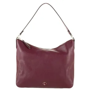 Kate Spade Polly Medium Leather Shoulder Hobo Bag Cherrywood Burgundy Wine thumbnail 1