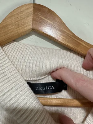 ZESICA Cream Ribbed Mock Neck Oversized Pullover Sweater - Large thumbnail 4