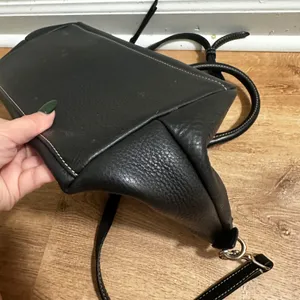 Dooney & Bourke | Black Pebbled Leather Gold Hardware Satchel Crossbody Bag thumbnail 13