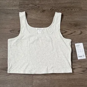 Athleta Signature Rib Square Neck Crop Tank - Size XL -‎ Fog Grey Heather - NWT thumbnail 5