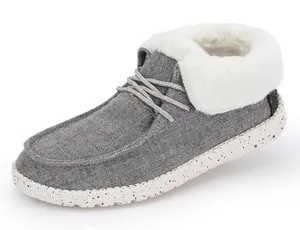 Hey Dude Britt Womens Faux Fur Lined Slip On Shoes Gray Cozy Casual‎ - Size 8 thumbnail 1