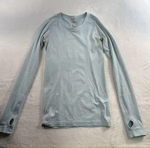 Lululemon 4 Run Swiftly Tech Long Sleeve Aquamarine Seamless Thumbholes Athletic thumbnail 3