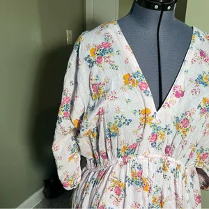 Asos Design‎ Curve Women's Plus Size 20 Dress Light Purple Pink Floral V-Neck thumbnail 4