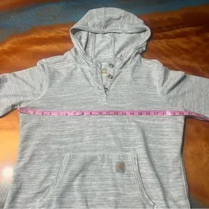 Carhartt Pullover hoodie large gray white Heather thumbnail 9