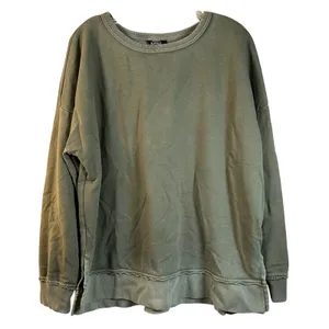 Buffalo David Bitton Olive Green Oversized Crewneck Sweatshirt Large Side Slits thumbnail 1
