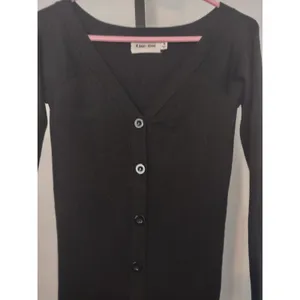 Line And Dot S Ribbed Wool/Rayon Sweater Dress long sleeve black Small thumbnail 5