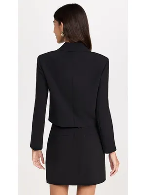 NWT Theory Crop Double-Breasted Jacket in Black Admiral Crepe Blazer 4 thumbnail 10