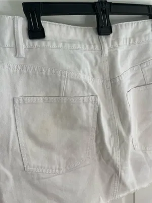 tgla Francesca's White Denim Mini Skirt Frayed Hem Five Pocket Size Medium new thumbnail 7