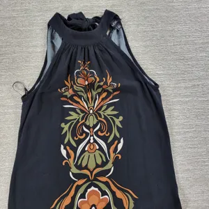 MSK Halter Maxi Dress Womens S Black Floral Tie Band Neck Vacation Summer Boho thumbnail 6
