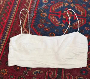 Reformation‎ linen white tube top tank smocked thumbnail 1
