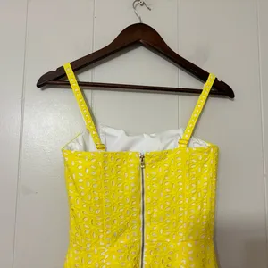 Lilly Pulitzer Blossom Eyelet Dress Pineapple Juice Yellow Sundress Size 0 thumbnail 8