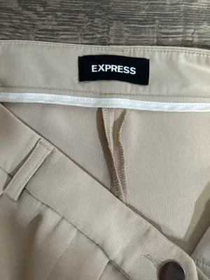 Express Super High Rise Trouser Pants Beige Ivory Size 6R thumbnail 8