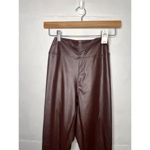 NEW Offline by Aerie SMALL Real Luxe Faux Leather High Waist Legging Dark Brown thumbnail 2