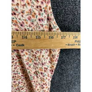 NWT AMERICAN EAGLE Floral Jumpsuit Romper L Smocked Back Pockets Boho thumbnail 3